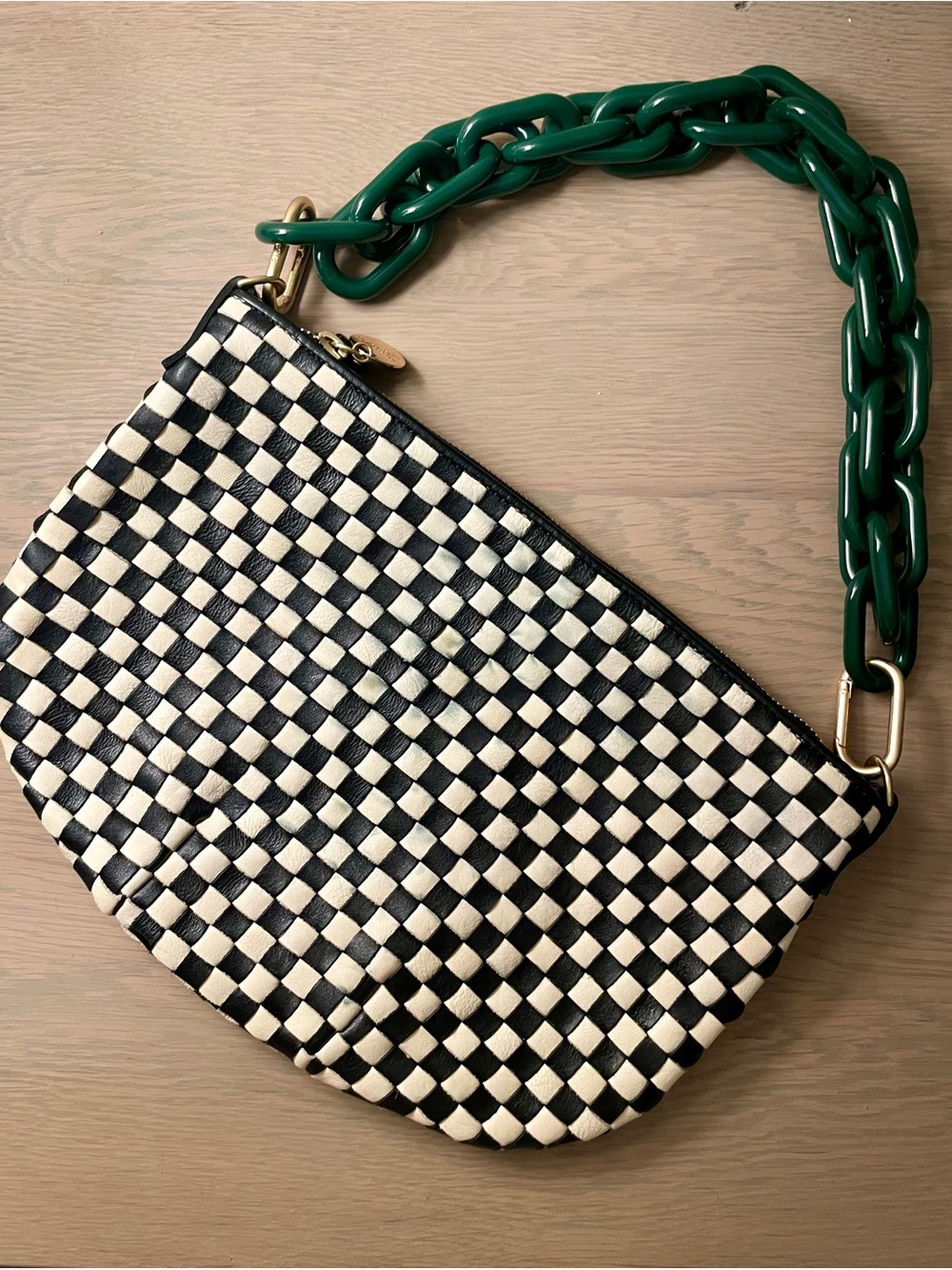 Clare V. Petit Moyen Black & Cream Bag